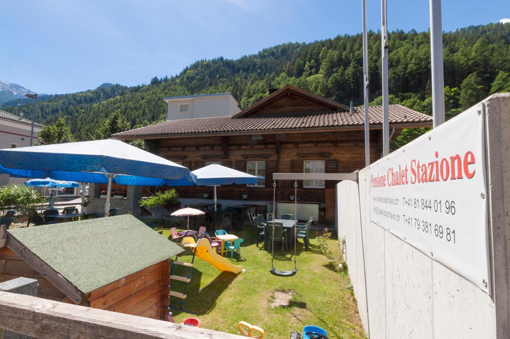 Ristorante Pensione Chalet Stazione Hotell Poschiavo Exteriör bild